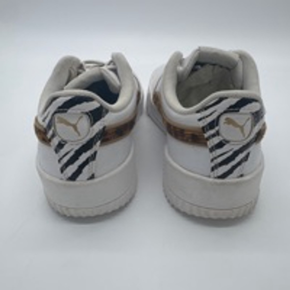 Women's Puma Carina Animal Print Sneaker White/Brown Size 7 - Picture 4 of 7